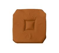Galette de chaise 40 x 40 x 3 cm uni camel polyester - 4 rabats, garnissage moelleux