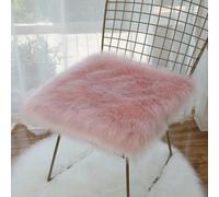 Galette de Chaise 40x40 en Fourrure 36x36cm Blanche