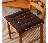 Galette de Chaise 40x40 Pastilles multicolores Bleu