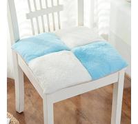Galette de Chaise 42x42 Velours côtelé Bleu