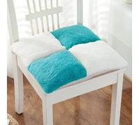 Galette de Chaise 42x42 Velours côtelé Turquoise