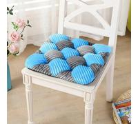 Galette de Chaise 45x45 Coton Bleu et Gris