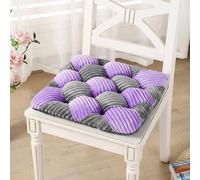 Galette de Chaise 45x45 Coton Gris et Mauve
