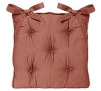 galette de chaise 5 boutons - terracotta Rouge G
