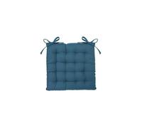 Galette de chaise à nouettes 38 x 38 cm Atmosphéra - Bleu canard