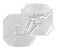 Galette de chaise à rabats et nouettes Blanc 40x40 cm