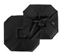 Galette de chaise à rabats et nouettes Noir 40x40 cm