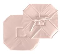 Galette de chaise à rabats et nouettes Vieux rose 40x40 cm