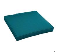 Galette de chaise à scratch ""Korai"" bleu canard 40x40x4cm en polyester - Hespéride