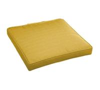 Galette de chaise à scratch ""Korai"" jaune moutarde 40x40x4cm en polyester - Hespéride