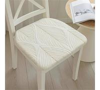 Galette de Chaise Blanche motif Feuillage 40x43x2.5cm