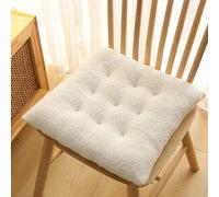 Galette de Chaise Blanche Peluche 40X40x6cm