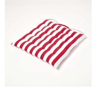 Galette de chaise capitonnée Rayures rouges 40 x 40 cm