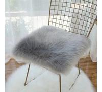 Galette de Chaise Carré Fausse Fourrure 36x36cm Grise