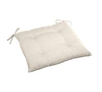 Galette de chaise carrée 4 points ""Korai"" blé 40x40x4cm en polyester - Hespéride