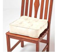 Galette de chaise coussin rehausseur en suédine Crème, 40 x 40 x 10 cm