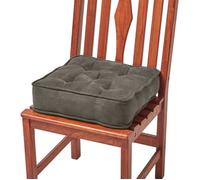 HOMESCAPES Galette de Chaise, Coussin de Chaise rehausseur en suédine Gris foncé, 40 x 40 x 10 cm