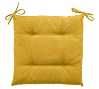 Hespéride - Galette de Chaise carrée 4 Points Jaune Moutarde