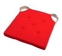 Galette de chaise - Duo - Rouge - 38x38 cm - 100% coton - Epaisseur 4 cm