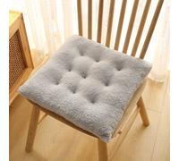 Galette de Chaise Grise Peluche 40X40x6cm