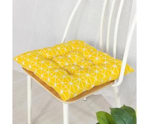 Galette de Chaise Jaune à étoile 45x45x6cm