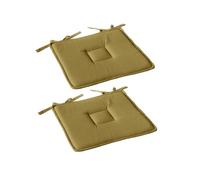 Galette de chaise - Lot de 2 - - Coton - 40x40x2,5 cm - Vert