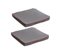 Galette de chaise - Lot de 2 - Polyester Gris - 40x40x5 cm - Bande auto-agrippante