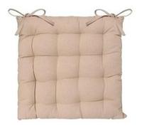 Atmosphera - Galette de chaise Anjali en coton lin matelassée 38 x 38 cm Beige