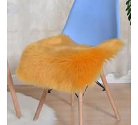 Galette de Chaise Orange Fourrure 36x36cm