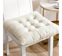 Galette de Chaise Peluche Blanche 40x40cm