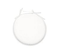 Galette de chaise ronde en polyester blanc 40 cm