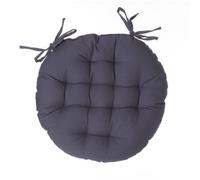 Atmosphera - Galette de chaise ronde Leana en coton Ø38 cm Gris foncé