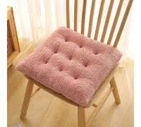 Galette de Chaise Rose Peluche 40X40x6cm