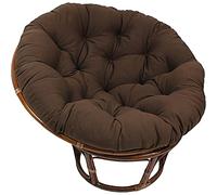 Galette de chaise suspendue ronde épaisse pour chaise de jardin en fourrure de rotin - 100 x 100 cm - Couleur café