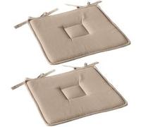 Galette de chaise Toilinux - Lot de 2 - Coton Panama - Beige - 40x40x2.5 cm Beige
