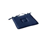 - Galette de chaise uni effet Bachette - 40 x 40 cm - Bleu Marine
