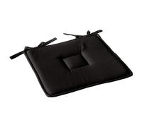 Galette de chaise uni effet Bachette - 40 x 40 cm - Noir