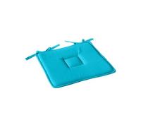 - Galette de chaise uni effet Bachette - 40 x 40 cm - Turquoise
