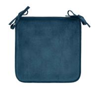 Galette de Chaise Uni Lilou 38x38cm Bleu Égéen