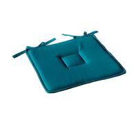 Galette de Chaise Uni Panama 40x40cm Bleu Canard