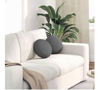 Galette de chaise - VIDAXL - Lot 2 - Gris foncé - Ø30 x 13 cm - Déhoussable lavable