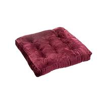 Galette De Chaises CarréEs 50x50, Coussin Ergonomique Chaise Bureau Velour, Double Face Velours Coussins De Chaise D'IntéRieur Bureau Epais Ferme 8cm Doux Confortable Anti-DéFormation Vin Rouge