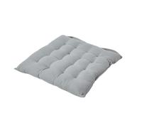HOMESCAPES Galette de Chaise 40x40 cm, Coussin de Chaise en Coton, Coloris Gris