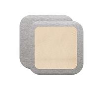 Galette De Tabouret De Bar Lot De 2, Coussin De Tabouret 35x35cm Carré, Coussins De Chaise D'IntéRieur Mousse à MéMoire De Forme, Galette De Chaise DéHoussable et Lavable Tissu en Coton Gris Clair