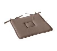 Galette plate unie avec passepoil et nouettes Marron Clair 40x40 cm