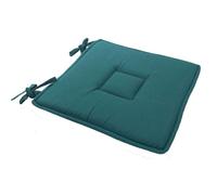 Galette plate unie avec passepoil et nouettes Vert foncé 40x40 cm