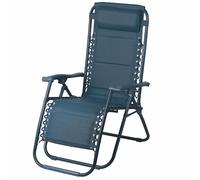 Galileo Chaise Grande Relax Bleue, Assise rembourrée, Bleue, Structure en Acier au Carbone, inclinable et refermable, Rio Plus Esté
