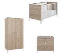 Galipette Ensemble bébé Marcel – Lit combiné 70x140, commode 3 tiroirs, armoire 2 portes – Marron