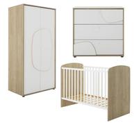 Ensemble trio lit 60x120 commode et armoire