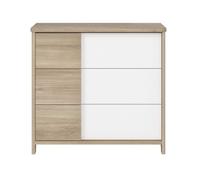 Galipette sacha commode 3 tiroirs 98x90x51cm finition chêne du bocage